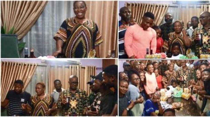 Cast and Crew Members on The Johnsons Throw Another Surprise 47th Birthday Party for Actress Ada Ameh