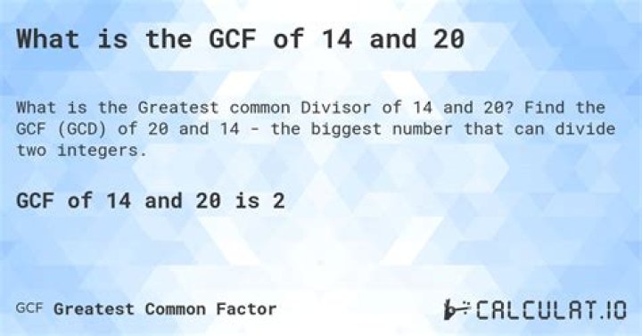 GCF of 20 and 14