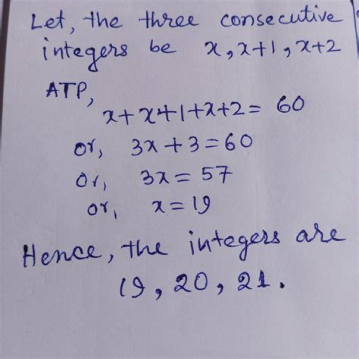 Let n be the middle number of three consecutive integers