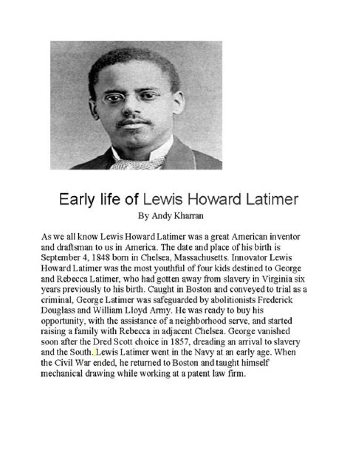 Lewis Howard Latimer Biography, Age, Ealry Life, Marriage, Legacy, Twitter