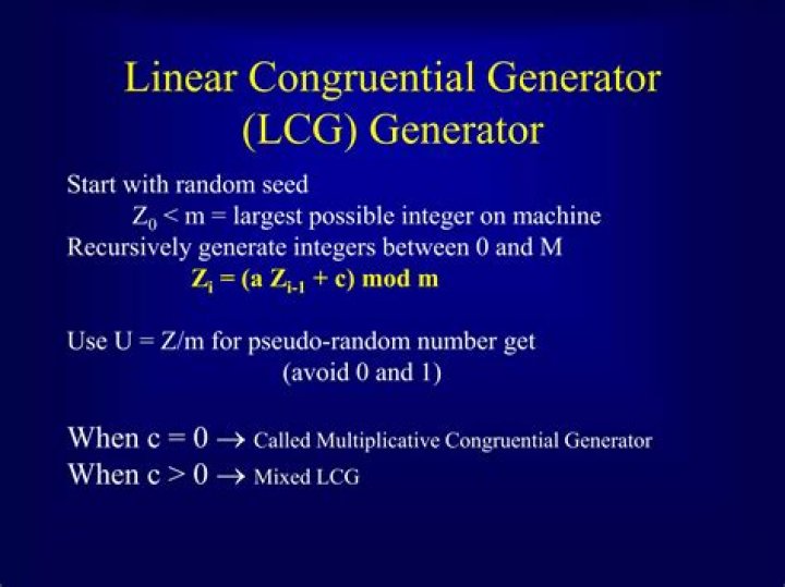 Linear Congruential Generator Calculator Quiz