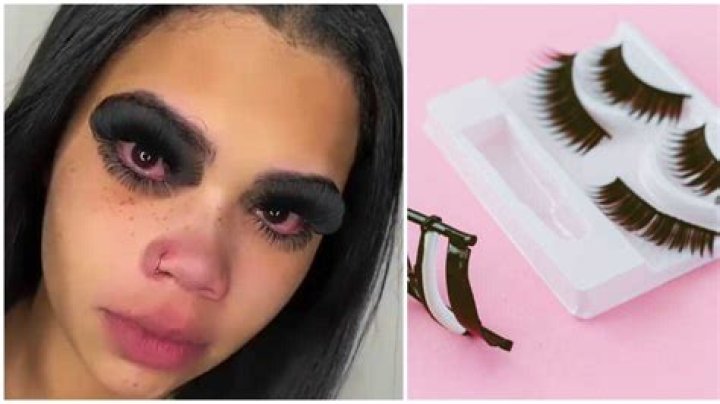 Make She No Blind: Lady with Red Eyes Due to Extra-Long Artificial Eyelashes Trends Online