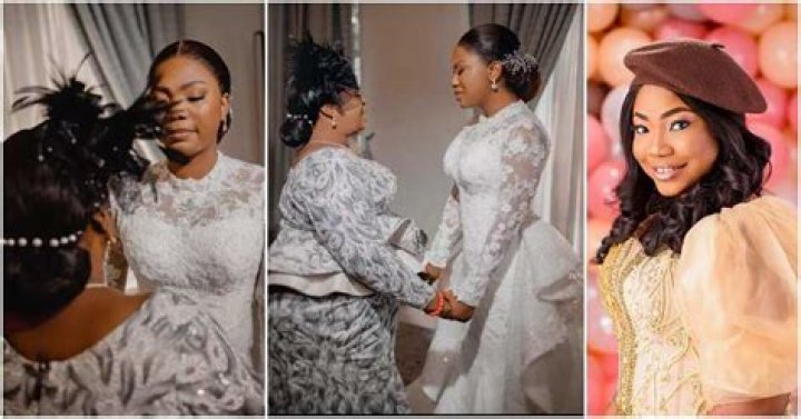 Mercy Chinwo in Tears As Mum Gives Her Motherly Blessings on Her Wedding Day