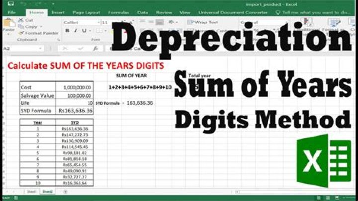 Sum of the Years Digits (SOYD) Depreciation Calculator