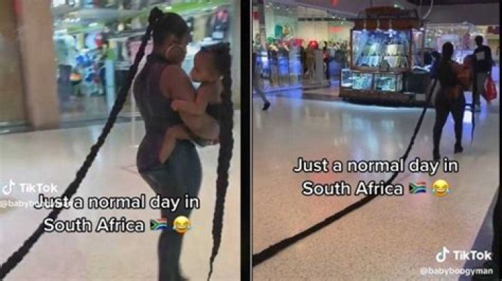 Woman With Meters Long Braid and Baby With Matching Hair in Mall Amuses TikTok Users