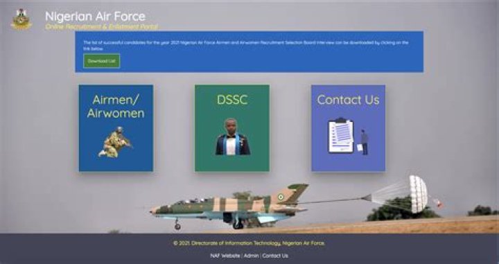 www.airforce.mil.ng | Nigerian Air Force recruitment portal