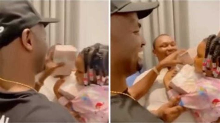 You Like Money: Jowi Zaza Tells Friend’s Daughter As He Sprays Her Bundles of N5million in Cute Video